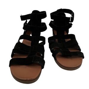 Steve Madden Black Suede Gali Gladiator Sandals Size 7 Women’s